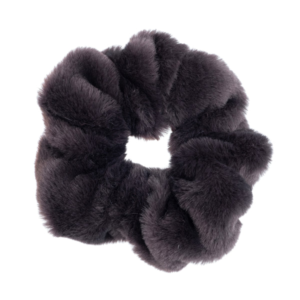 FAUX FUR SCRUNCHIE CHARCOAL