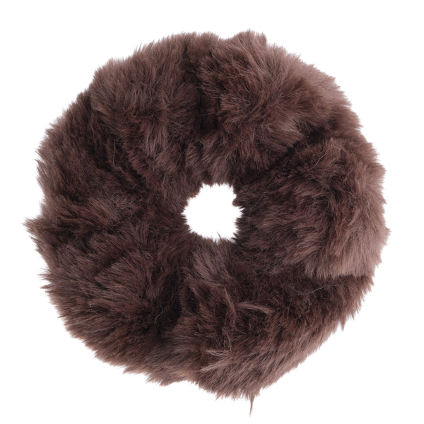 FAUX FUR SCRUNCHIE CHOCOLATE BROWN