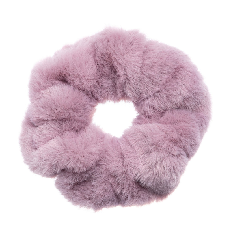 FAUX FUR SCRUNCHIE DUSTY GRAPE