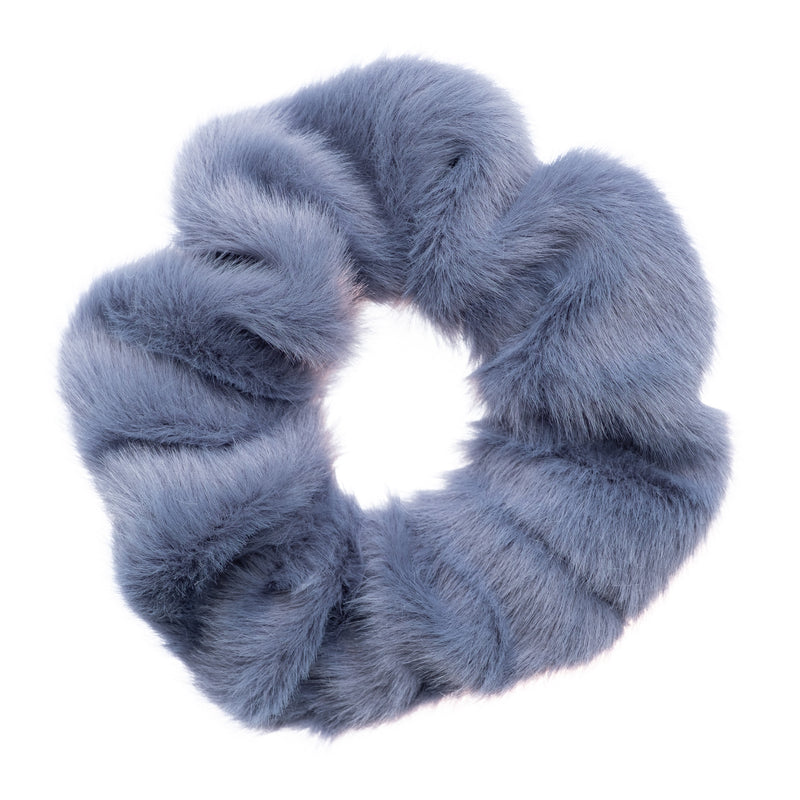 FAUX FUR SCRUNCHIE INFINITY BLUE