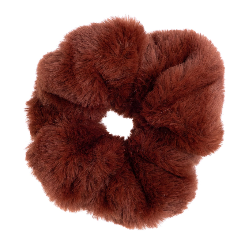 FAUX FUR SCRUNCHIE MAHOGANY