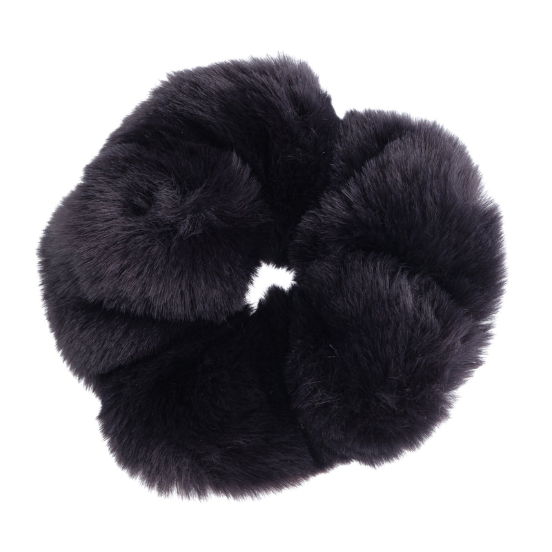 FAUX FUR SCRUNCHIE NAVY BLUE