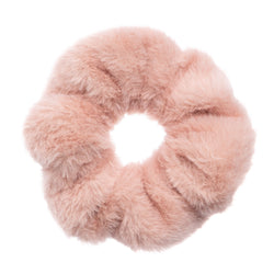 FAUX FUR SCRUNCHIE PALE ROSE