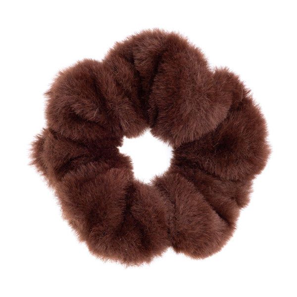 FAUX FUR SCRUNCHIE WARM CHOCOLATE