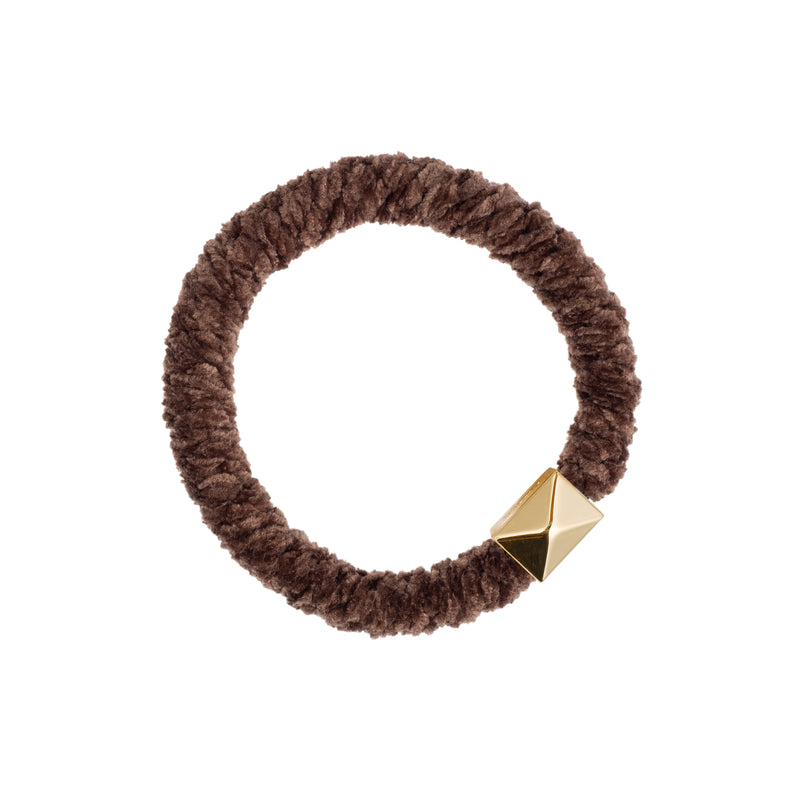 FLUFFY FAT HAIR TIE SOFT BROWN