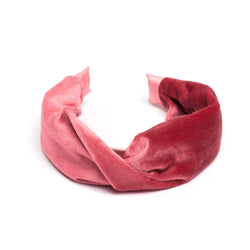 VELVET HAIR BAND FOLDED PINK