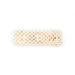 FULL PEARL HAIR CLIP SQUARE WHITE