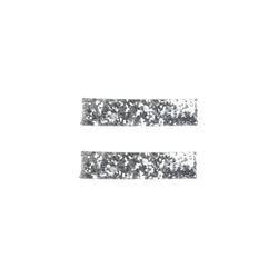 GLITTER HAIR CLIPS LARGE SILVER 2 PK