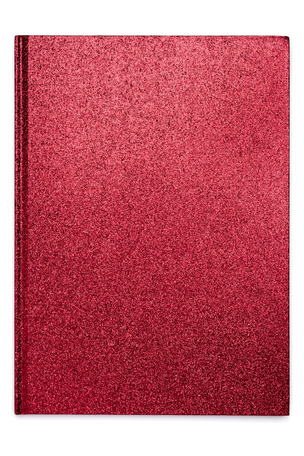 GLITTER NOTEBOOK A4 RED