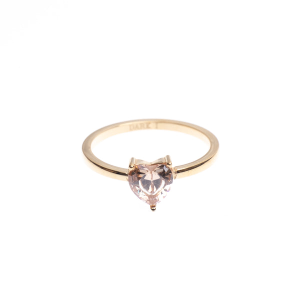 HEART CRYSTAL RING CHAMPAGNE