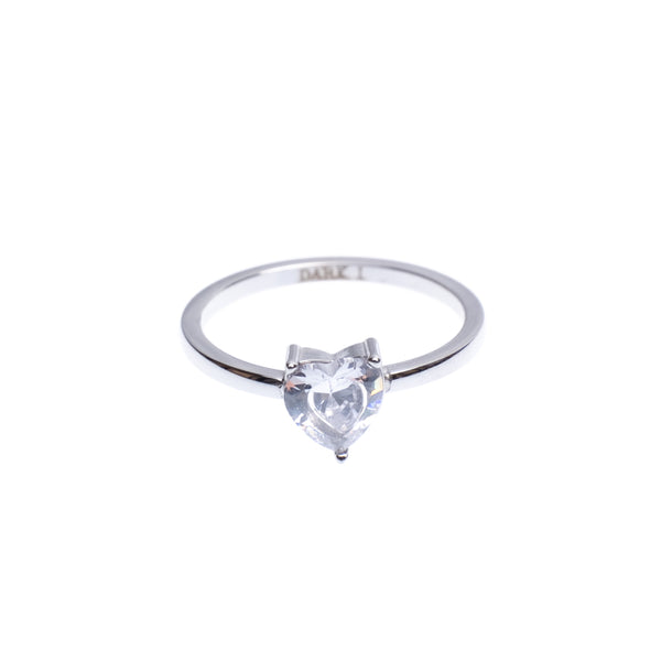 HEART CRYSTAL RING SILVER