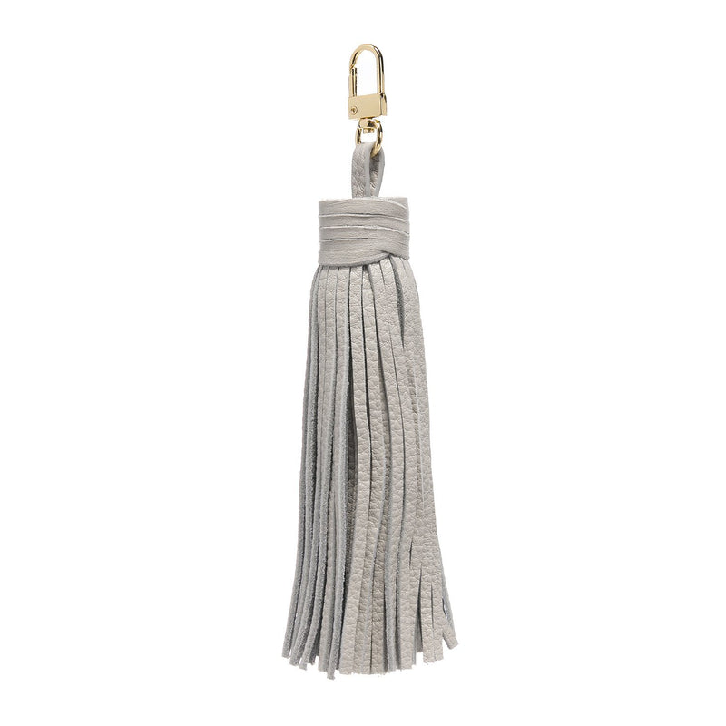 LEATHER TASSEL LIGHT GREY