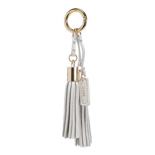 LEATHER TWIN TASSEL WHITE