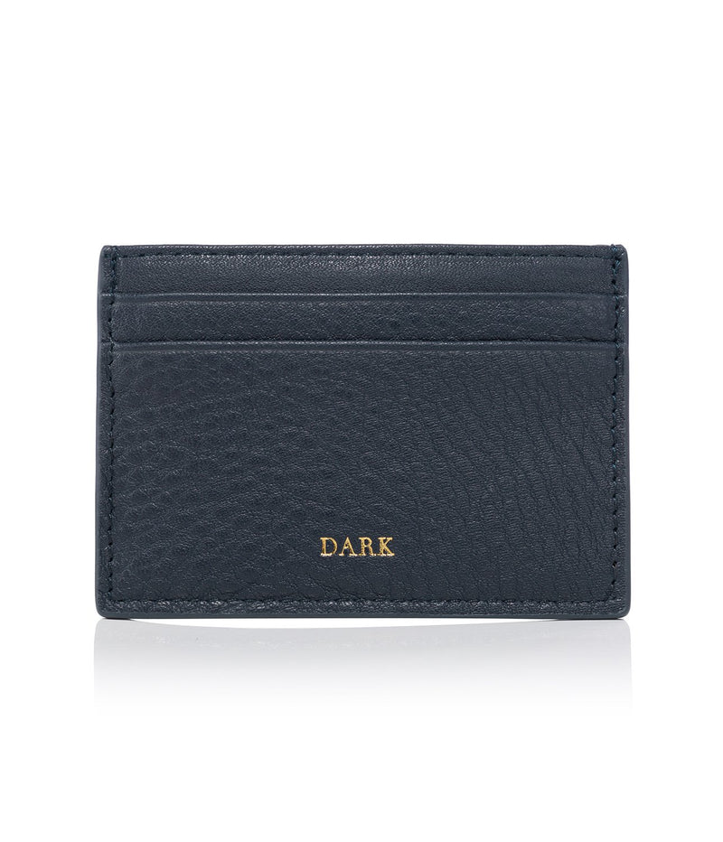 LEATHER CARD HOLDER NAVY BLUE