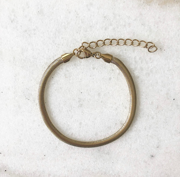 SNAKE CHAIN BRACELET THIN GOLD