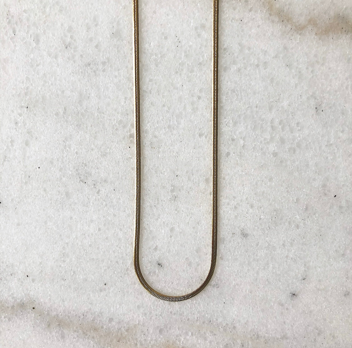 SNAKE CHAIN NECKLACE EXTRA THIN GOLD 65 CM