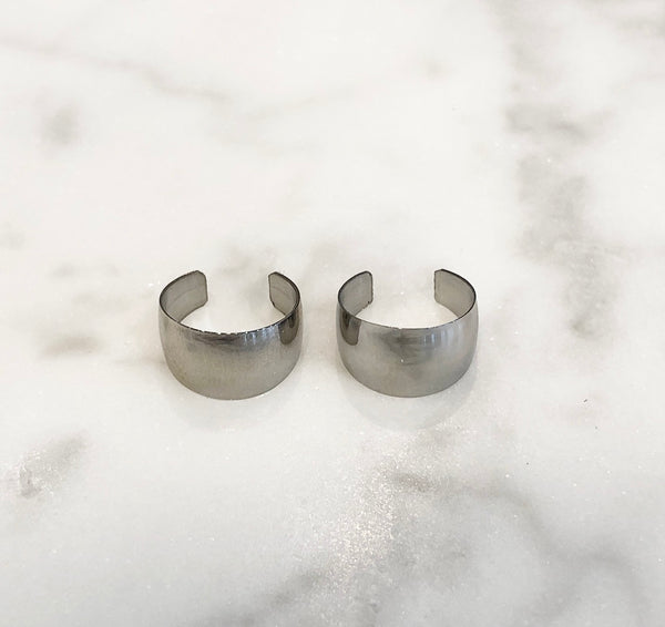 CHUNKY EAR CUFFS SILVER