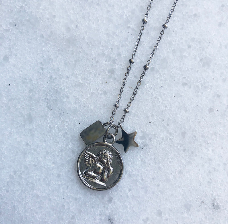 ANGEL COIN NECKLACE SILVER