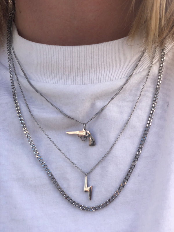 GUN NECKLACE SILVER