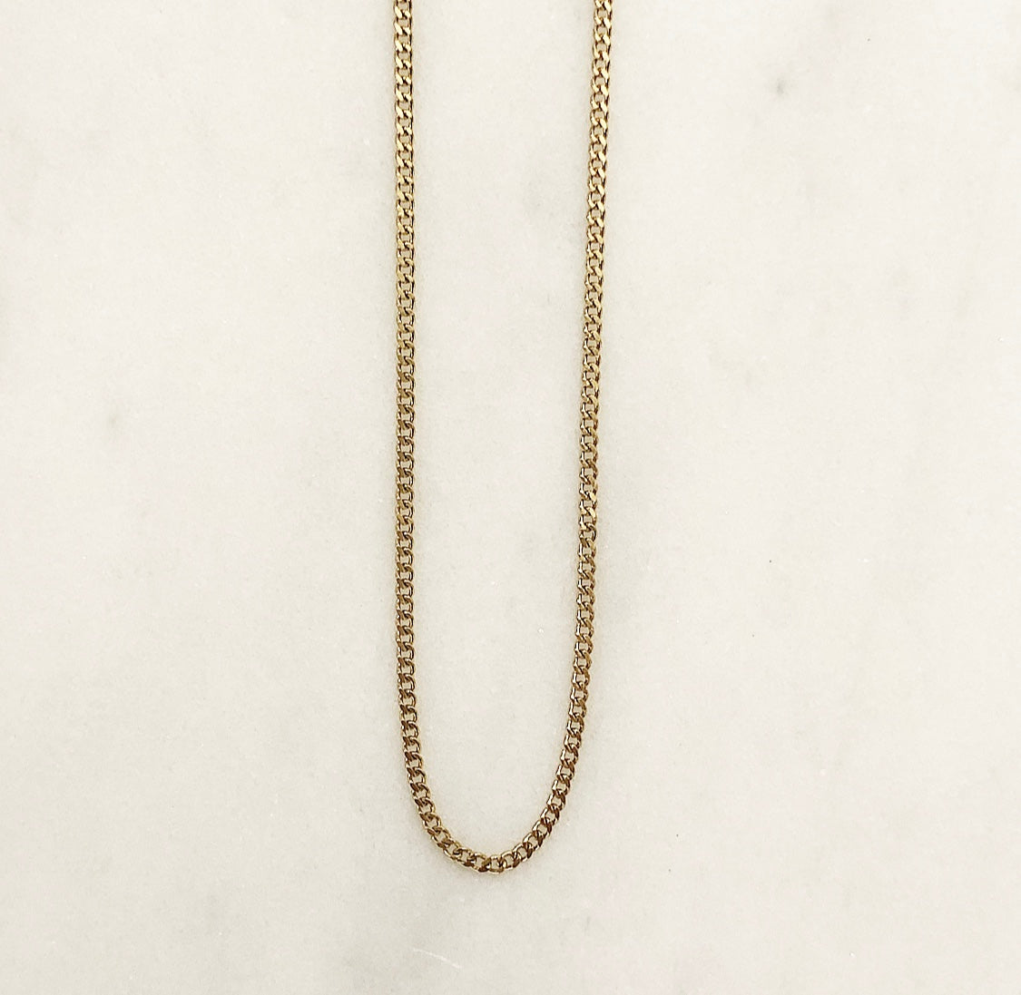 PLAIN CHAIN NECKLACE GOLD 50 CM