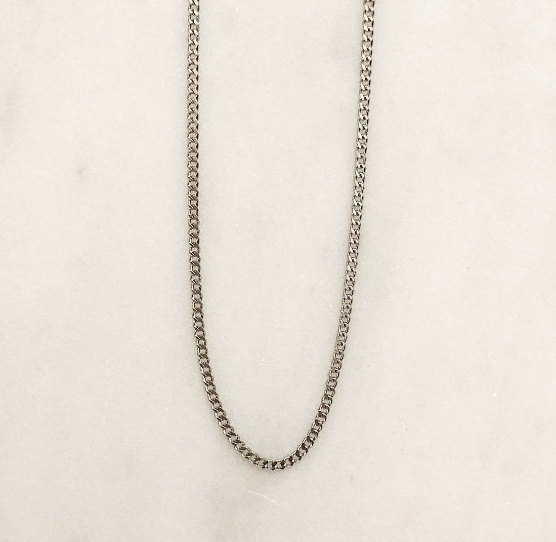 PLAIN CHAIN NECKLACE SILVER 50 CM