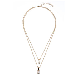 BAGUETTE CRYSTAL NECKLACE GREY