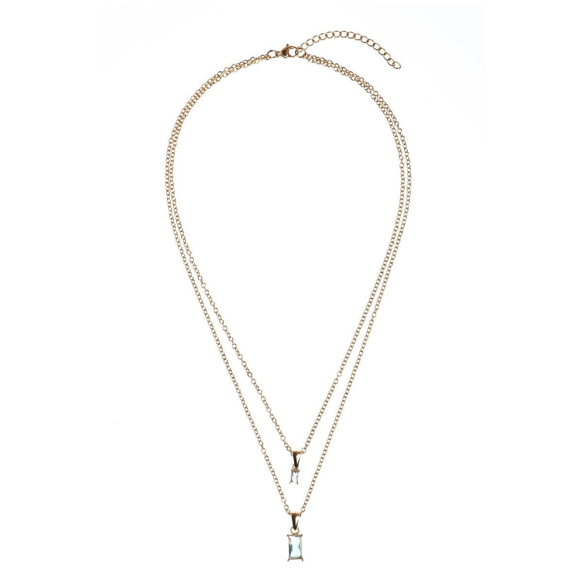 BAGUETTE CRYSTAL NECKLACE OCEAN
