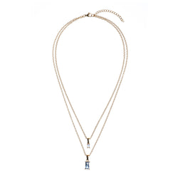 BAGUETTE CRYSTAL NECKLACE LIGHT BLUE