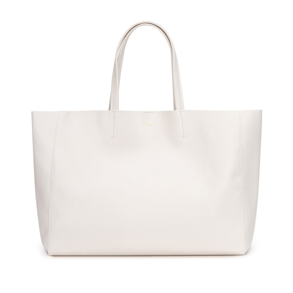 LEATHER TOTE WIDE NAPPA OFF WHITE