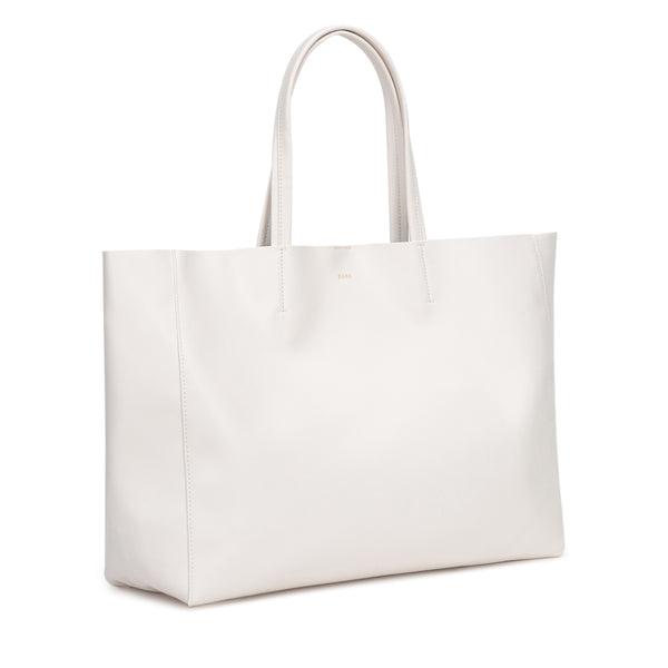 LEATHER TOTE WIDE NAPPA OFF WHITE