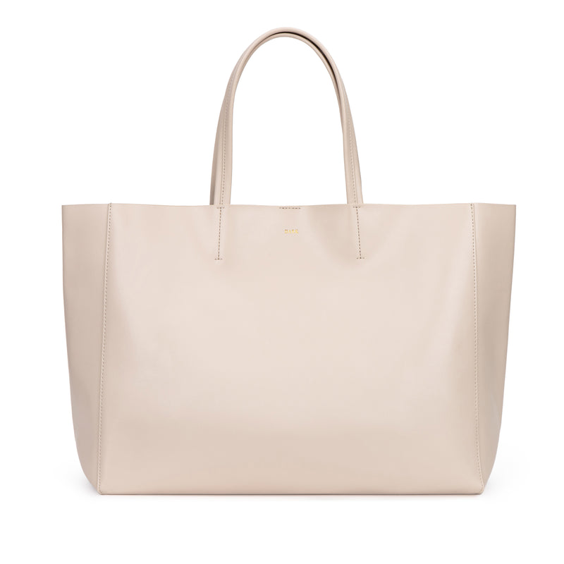 LEATHER TOTE WIDE NAPPA SAND