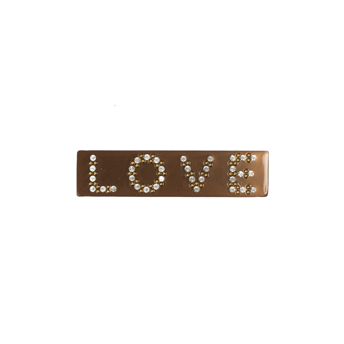 LOVE HAIR CLIP SMALL COGNAC