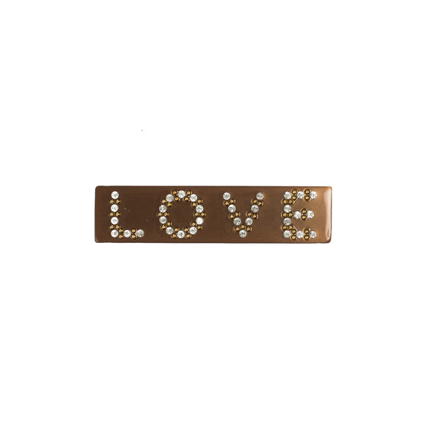 LOVE HAIR CLIP SMALL COGNAC