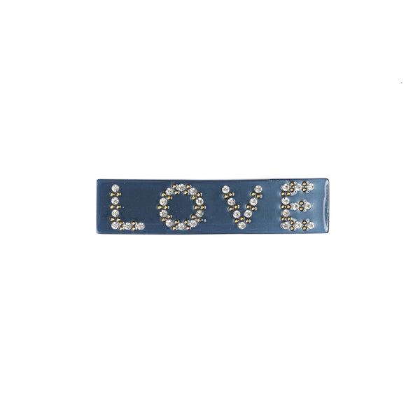 LOVE HAIR CLIP SMALL STONE BLUE