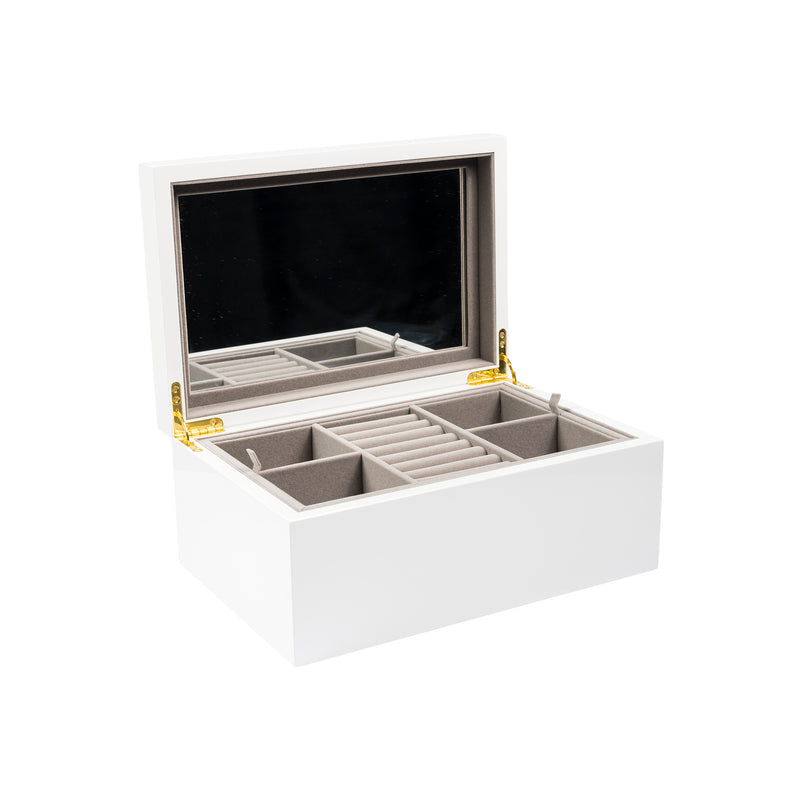 LACQUER JEWELLERY BOX WHITE