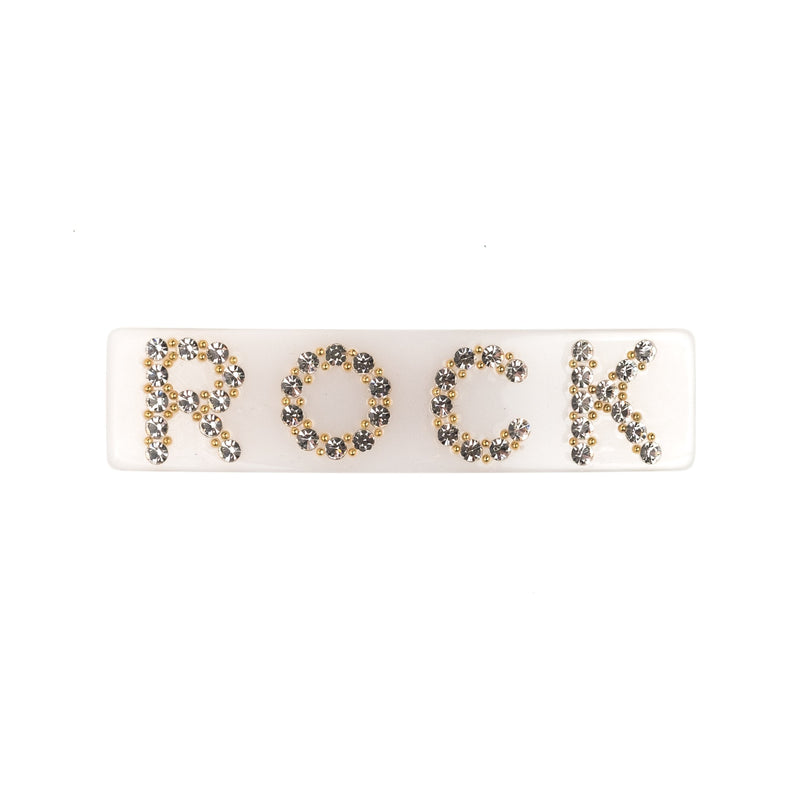 ROCK HAIR CLIP LARGE WHITE