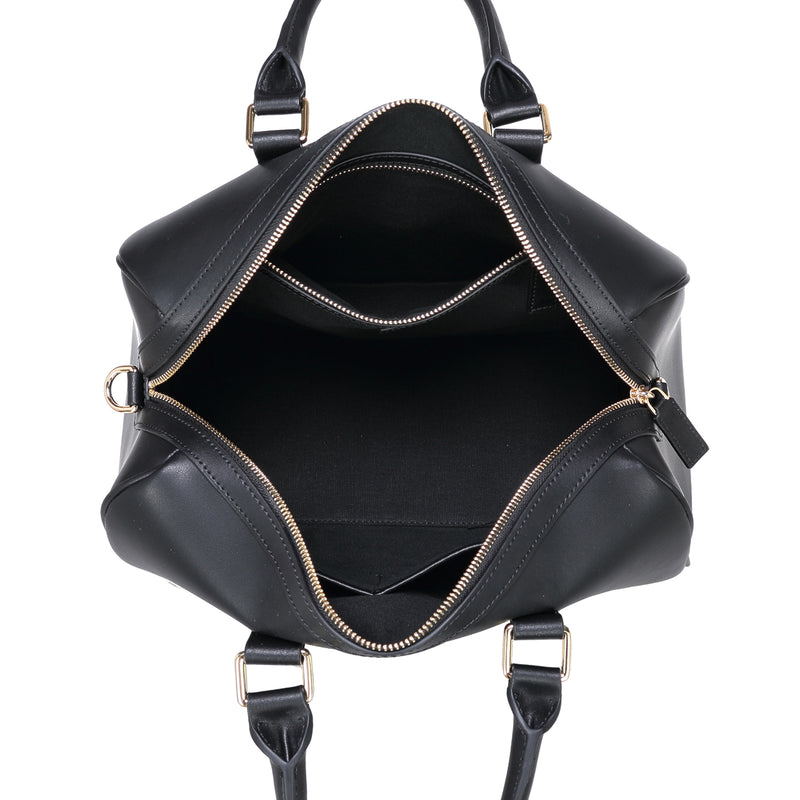 LEATHER BOWLER NAPPA SMALL BLACK W/GOLD