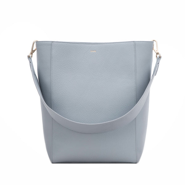 LEATHER BUCKET BAG COOL BLUE