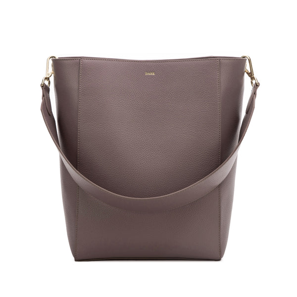 LEATHER BUCKET BAG DUSTY GRAPE