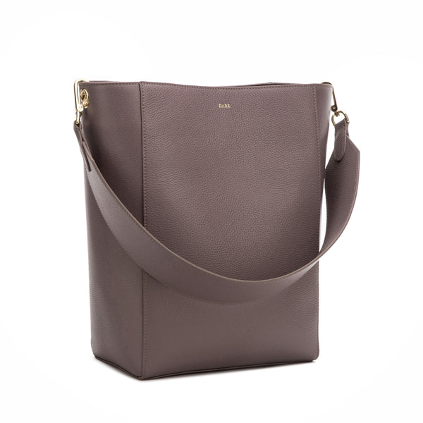 LEATHER BUCKET BAG DUSTY GRAPE