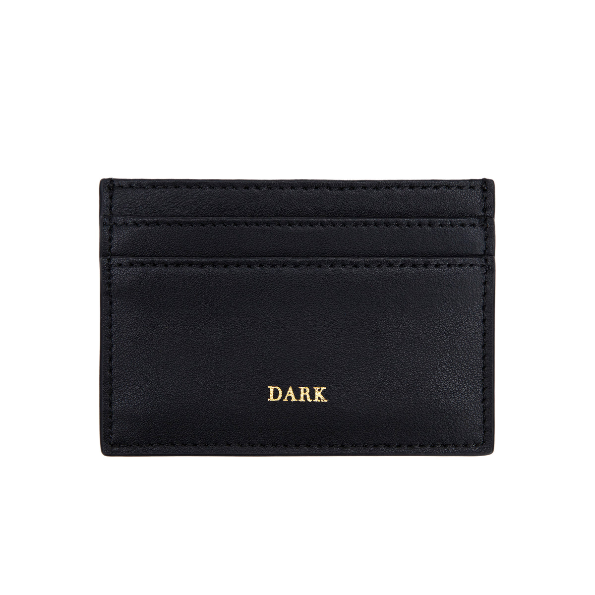 LEATHER CARD HOLDER NAPPA W/DARK LOGO BLACK W/GOLD