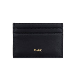 LEATHER CARD HOLDER NAPPA BLACK W/GOLD