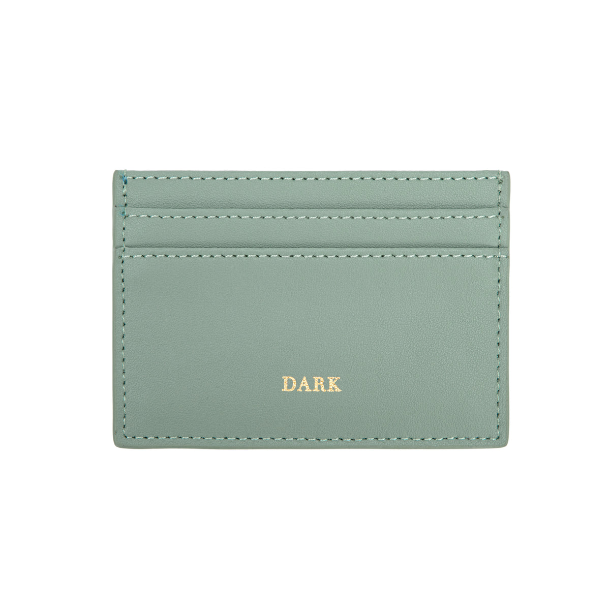 LEATHER CARD HOLDER NAPPA W/DARK LOGO OCEAN GREEN