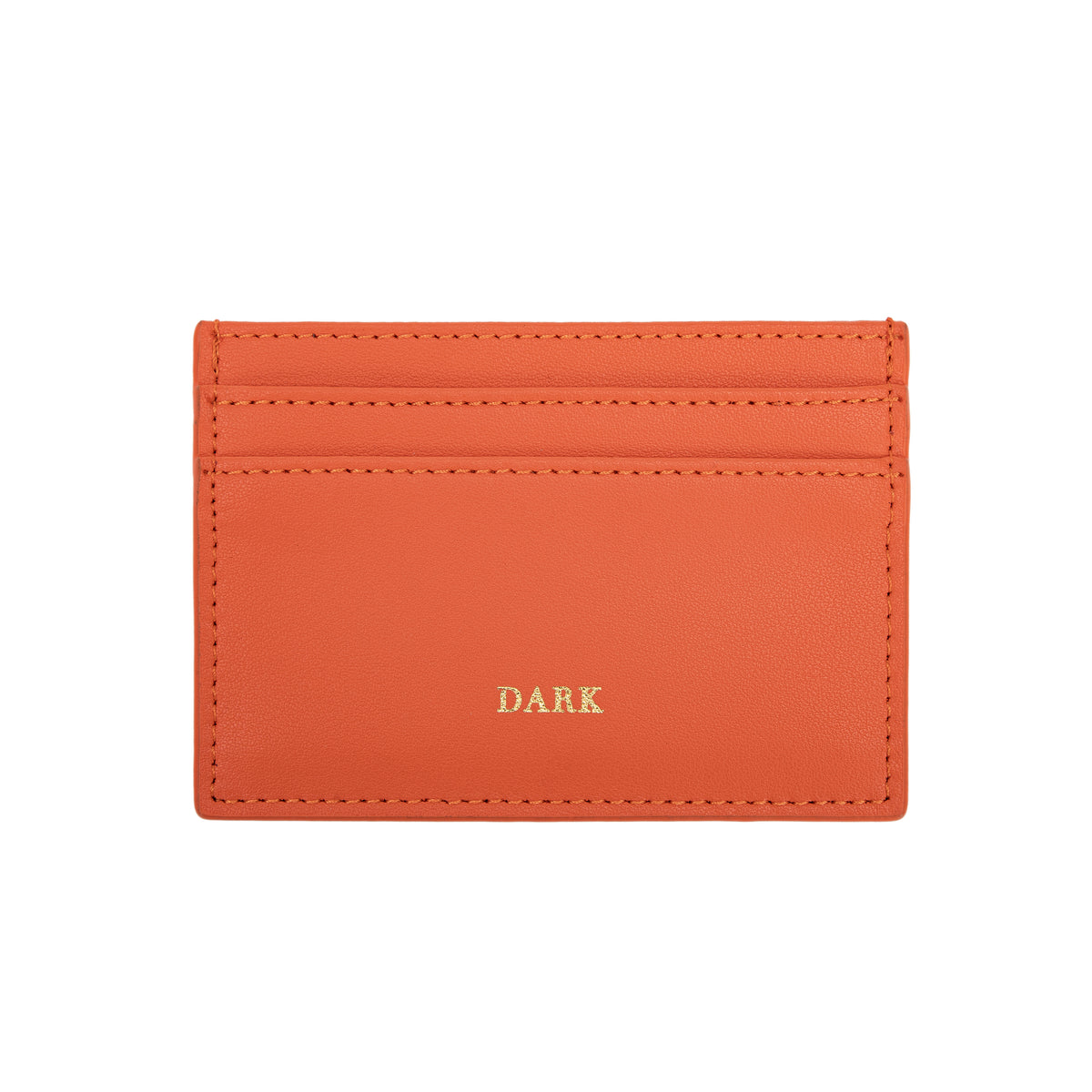 LEATHER CARD HOLDER NAPPA W/DARK LOGO ORANGE