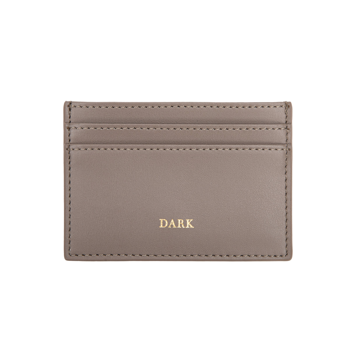LEATHER CARD HOLDER NAPPA W/DARK LOGO TAUPE