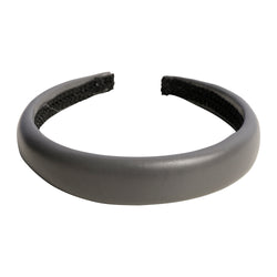 LEATHER HAIR BAND BROAD DARK GREY