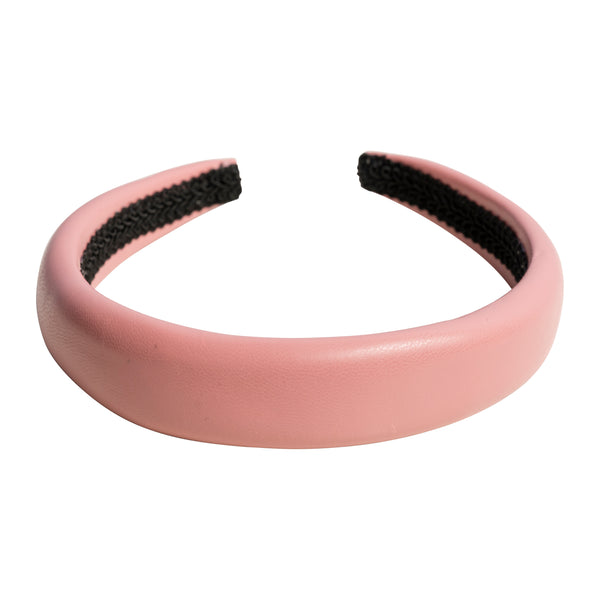 LEATHER HAIR BAND BROAD DUSTY ROSE