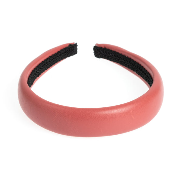 LEATHER HAIR BAND BROAD TERRACOTTA