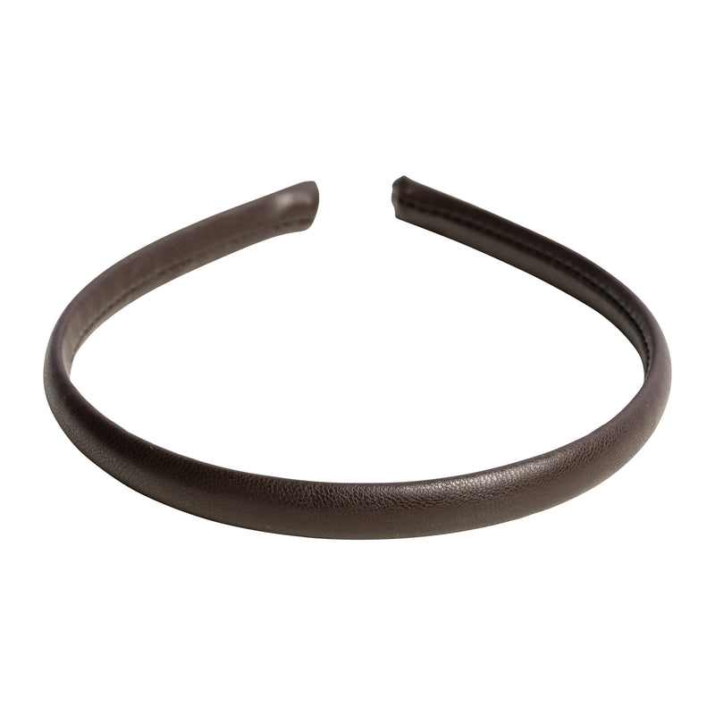 LEATHER HAIR BAND THIN CHOCOLATE BROWN