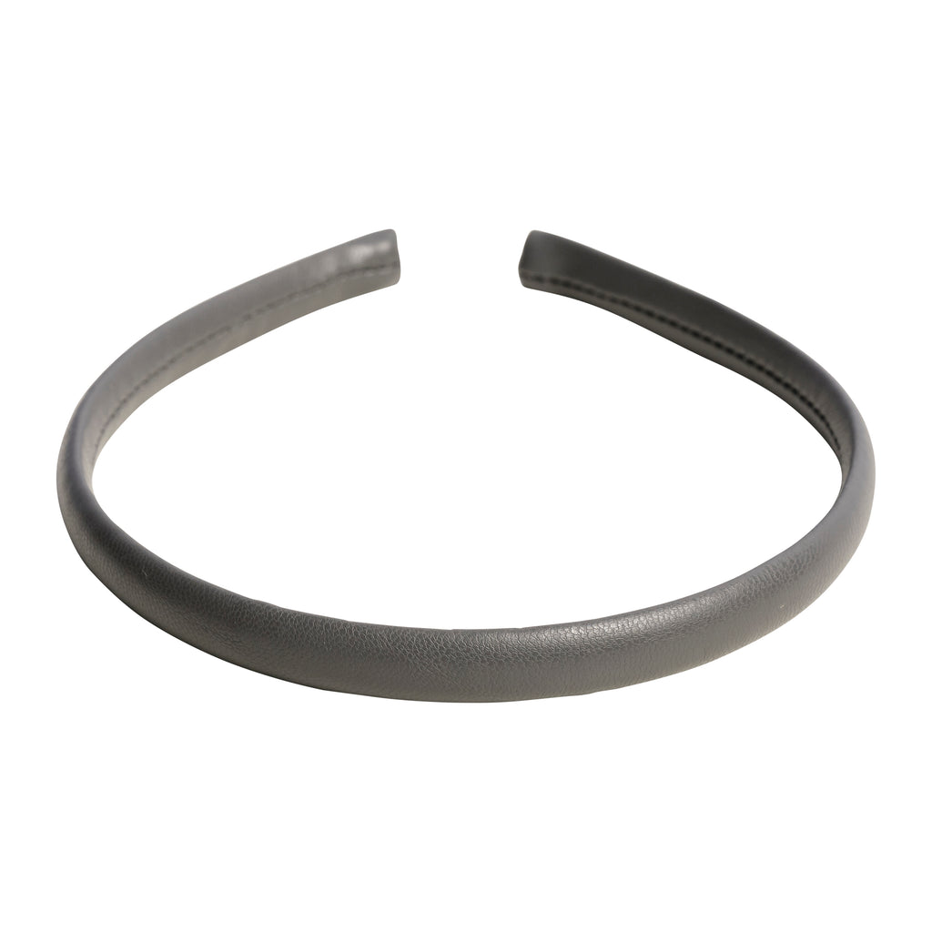 LEATHER HAIR BAND THIN DARK GREY LEATHER HAIR BAND THIN DARK GREY